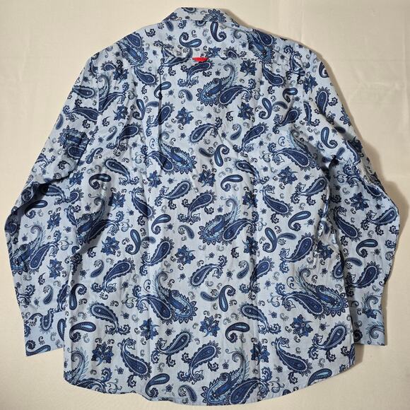 Jermyn & Bond Modern Fit Long Sleeve Button Down Paisley Shirt Men's Size XL - Picture 8 of 10